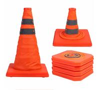 Sunnyglade 4 Pack 15.5 inch Collapsible Traffic Cones Multi Purpose Pop up Reflective Safety Cone