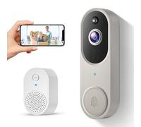 SUNNYJANE 1080P Smart Video Doorbell Camera Wireless, Human Motion Detection and Instant Alerts, Night Vision, 2-Way Audio, Rechargeable Battery, Cloud Storage, Home Security System