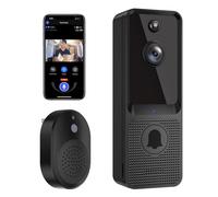 SUNNYJANE Smart Video Doorbell Camera Wireless, AI Human Detection and Instant Alerts, Night Vision, 2-Way Audio, Battery Powered, Cloud Storage, 2.4G WiFi, Home Security System