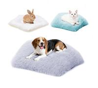 Sunnykud Washable Dog Bed, Small Dogs Beds, 2 PCS Removable Washable Fluffy Pet Bed Cover, Replaceable Dog Crate Pad, Calming Puppy Bed, Comfy Kennel Pad, Plush Cat Mat, 24" x 16", Gray + Blue Green