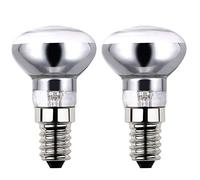Sunnylinn 2X R39 E14 25W Lava Lamp Bulbs 240V, Small Edison Screw SES Reflector Spot Lava Lamp Bulbs Dimmable, SES Warm White 2600K Energy Saving R39 Spotlight Halogen Bulbs (Silver Base).