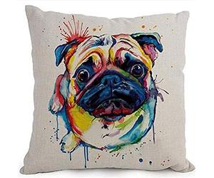 sunnymi Cotton Linen Cartoon Adorable Pet Dogs Cute Pug Hug Throw Pillow Covers Cushion Cover Decorative Sofa Bedroom (Mulitcolor),18inchx18inch (approx 45cm*45cm)
