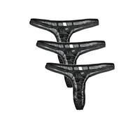Sunnymorn 3 Pack Mens Mesh See Through T-Back Thongs Underwear Black One Size