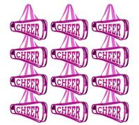 Sunnymove 12Pcs Clear Cheer Bag Bulk Cheer Gift for Team 11 x 5.3" PVC Cheerleading Gift Waterproof Portable Cheerleader Tote Cheerleading Travel Duffel Packet for Teammate Sport Party Supply(Purple)