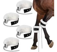 Sunnymove 4 Pcs Horse Kicking Chains Pawing Training Chains with Fleece Lined Adjustable Stainless Steel Training Gear for Stable Horse Safety Enhancer for Prevents Stable Kicking Fits Most Sizes