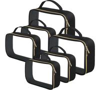 Sunnymove 6 Pack Toiletry Clear Makeup Bags with Handles PVC Cosmetic Bags for Traveling Essentials Travel Women and Men Airport Vacation Organization