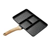 SUNNYNEST 10" Multi-Compartment Non-Stick Frying Pan 4-Section Breakfast Skillet Divided Pan for Eggs Bacon Pancakes GasElectric & Induction Compatible Dishwasher Safe (Black)
