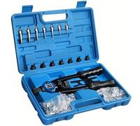 SUNNYNEST 13 Inch Rivnut Tool Kit Rivet Nut Gun Set Pop Rivet Nut Tool Set Hand Riveter Nut Gun with Rivet Nut Mandrels 110Pcs RIV Nuts Include M3 M4 M5 M6 M8 M10 M12