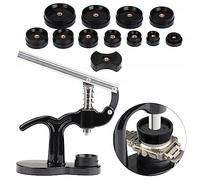 SUNNYNEST 13-Piece Watch Back Press Tool Kit with 12 Dies (18mm-50mm) - Universal Watch Case Closer for Battery Replacement & Repair - Essential Tool for Watchmakers & DIY Enthusiasts