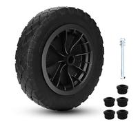 SUNNYNEST 14" Wheelbarrow Wheel 3.5-8 - PU Puncture Proof Solid Wheel, Heavy Duty Replacement Tire for Garden Trolley, Barrow, Go Cart & Trailer with Accessories