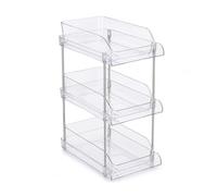SUNNYNEST 2 Tier CD DVD Storage Rack Clear Plastic Drawer Organizer with Smooth Pull Out Drawers Versatile Desktop for Home Office Media Shelf for CDs DVDs Blu Ray Video Office Supplies (3 Tier)
