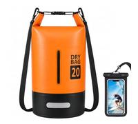 SUNNYNEST 20L Waterproof Dry Bag Backpack with Phone Pouch, Roll Top PVC Dry Sack with Adjustable Shoulder Straps for Kayaking, Boating, Fishing, Swimming, Camping & Beach, Orange (Orange)