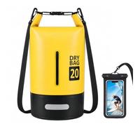 SUNNYNEST 20L Waterproof Dry Bag Backpack with Phone Pouch, Roll Top PVC Dry Sack with Adjustable Shoulder Straps for Kayaking, Boating, Fishing, Swimming, Camping & Beach, Orange (Yellow)
