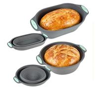 SUNNYNEST 2pcs Silicone Foldable Bread Fermentation Basket Set,Bread Proofing Basket,Bread Making Tools for Baking & Proofing Artisan Bread