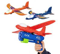 SUNNYNEST 3PC Foam Airplane Launcher Toy LED Glider Planes Catapult