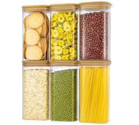 SUNNYNEST 3pcs Large Glass Storage Jars with Airtight Lids -2100ml Clear Pantry Organizer Containers for Spaghetti, Pasta, Cereal, Flour, Rice & Dry Food, Kitchen Countertop Canisters (1600ml 6PCS)