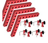 SUNNYNEST 4 Packs 140mm Right Angle Fixing Clip 90 Degree L-Shaped Auxiliary Positioning Squares Right Angle Clamps Fixing Clip Woodworking Corner Clamping Square Tool
