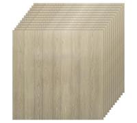 SUNNYNEST 40PCS Marble Effect Self Adhesive Floor Tiles 30 x 30 cm, Waterproof Vinyl Flooring Peel and Stick, Non-Slip Easy Install Stick-On Tiles for Kitchen, Bathroom, Living Room (Gray Wood Grain)