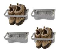 SUNNYNEST 4Pcs Shoe Slots 27.9X14.5X2CM Wall Mounted Shoes Rack Shoe Holder Foldable Campervan Storage Ideas Wall Mounted Shoe Rack Hanging Shelf Door Shoes Hangers for Entryway (Gray)