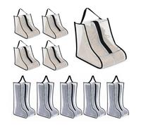SUNNYNEST 5-Piece Boot Storage Bags - Dustproof, Waterproof Portable Shoe Protectors for Boots, Sneakers, Stilettos - Clear Zippered Shoe Organizer with Handle (Clear, 5 PCS Short + 5 PCS Long)