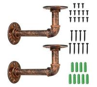 SUNNYNEST 8 Pack Industrial Pipe Shelf Brackets 16.8×7.5×7cm Rustic Wall Shelf Supports for Floating Shelves