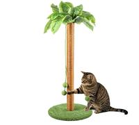 SUNNYNEST 84cm Cat Scratching Post with Palm Tree Design - Cute Indoor Kitten Scratcher with Natural Sisal Rope, Dangling Ball Toys, Staple-Free for Small & Medium Cats