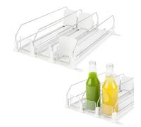 SUNNYNEST Automatic Can Dispenser for Refrigerator, Self-Pushing Fridge Drink Organizer with Spring Pusher, Adjustable Soda & Beer Can Holder for 12/25 Cans, 3/5 Rows Space-Saving (3 Rows)