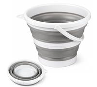 SUNNYNEST Collapsible Bucket 3L Foldable Silicone Bucket,Collapsible Silicone Bucket with Sturdy Handle, Space-Saving Multi-Purpose Storage Pail for Pet Feeding, Home Cleaning, Car Washing- 22x16.5cm