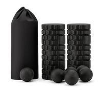 SUNNYNEST Foam Roller Set 3 in 1 High Density EPP Deep Tissue Massage Roller with Peanut Ball, Lacrosse Ball & Carry Bag Trigger Point Muscle Relief for Back, Legs, Pilates, Yoga & Physical Therapy