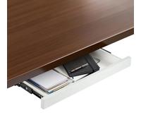 SUNNYNEST Hidden Under-Desk Drawer Organizer - Large-Capacity Metal Storage Solution - Smooth, Quiet Sliding Rails - Easy to Install & Fits Most Desks - Perfect for Clutter-Free Workspaces (White)
