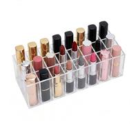SUNNYNEST Lipstick Organizer With 24 Slots Acrylic Storage Case for Lip Gloss Balm Eyeliners Clear Display Holder