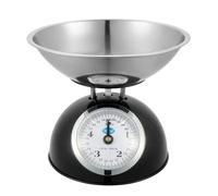 SUNNYNEST Mechanical Kitchen Scale Cooking Scale 2L Dishwasher Safe Bowl Easy-Read Dials Large Digits No Batteries Retro Design 5kg Capacity Weigh Ingredients Classic Look Black