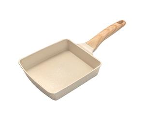 SUNNYNEST Non Stick Frying Pan Tamagoyaki Japanese Omelette Square Fry Pan for Induction Hobs Rectangle Egg Pan for Pancake Crepes Bacon Sausages BurgersUniversal for Electric and Gas Stoves (White)