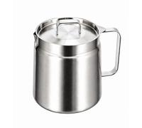 SUNNYNEST Oil Strainer Pot 2L Stainless Steel, Fat Separator Jug & Oil Container with Filter, Cooking Oil Filter & Oil Dispenser with Fry Basket, Grease Can for Frying Oil Storage