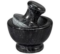 SUNNYNEST Pestle and Mortar Set,Suitable for Pills And Spices, Easy to Grip, Easy to Clean, Labor-Saving, Pesto, Effortless Fine Grinding, Pill Crusher, Natural Stone Grinder, Black