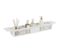 SUNNYNEST Plastic Bathtub Caddy Tray Bathroom Basket Storage Rack Expandable Toy Storage Shower Storage Rack Shampoo Soap Storage Compact Bathtub Accessories Dishwasher