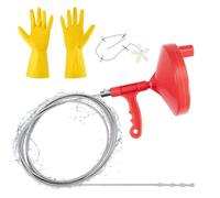 SUNNYNEST Plumbers Snake 7m Plumbing Snake Drain Auger, Hair Clog Remover Pipe Snake for Kitchen/Bathroom Sink/Bathtub Drain/Toilet, with Pipe Dredge Tool Gloves and Shower Drain Protector