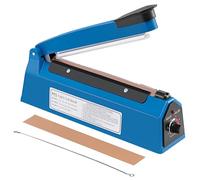 SUNNYNEST Portable Manual Heat Sealing Machine - (Blue) Impulse Plastic Bag Sealer for Mylar, PP, Balloon & Food Packaging, Adjustable Temperature (Blue, 200mm)