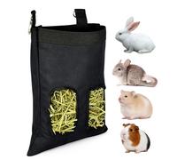 SUNNYNEST Rabbit Hay Feeder Bag,Rabbit Hay Bag with 2 Holes, Guinea Pig Hay Feeder Hanging Storage, Double-Opening Hay Rack for Chinchilla, Hamster, and Small Animals - Large Capacity Oxford Cloth Ba