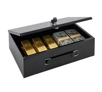 SUNNYNEST Safe Box with Key Lock Portable Money Document Storage Chest Heat Resistant Cash Box for Home Office Secure Storage for Cash Jewelry Passport Valuables