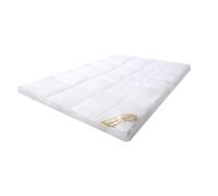 SUNNYNEST Soft & Supportive Memory Foam Topper - 10cm Deep for Small Double Bed, White with Fluffy Quilted Cover & Secure Straps