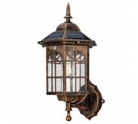 SUNNYNEST Solar Wall Lights Outdoor Brown 1 Pack with Motion Sensor, Vintage Solar Lantern Wall Light, 3 Lighting Modes IP65 Waterproof Solar Garden Lights for Patio Porch [Energy Class A]