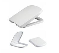 SUNNYNEST Square Toilet Seat White, Soft Close with Quick Release Adjustable Hinges, Durable Toilet Seat for Home