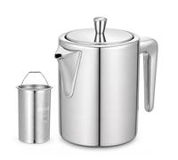 SUNNYNEST Stainless Steel teapot with 670ML Double Wall Insulated Tea Pot, Keeps Tea Hot Longer, Fine Mesh Tea Strainer, Durable Modern Teapot for Home, Office