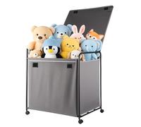 SUNNYNEST Storage Box Toy Box with Wheels Toy Box with Lid Children Foldable Large Toy Storage Children's Box for Children's Room Clothes, Books Bedroom