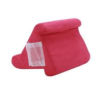 SUNNYNEST Tablet Pillow Plush Tablet Pillow Stand with Multi-Angle Support & Side Pocket Ergonomic Lap Cushion Holder for iPad,Laptop Suede Soft Bed Sofa Travel Rest (Red (L))