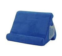 SUNNYNEST Tablet Pillow Plush Tablet Pillow Stand with Multi-Angle Support & Side Pocket Ergonomic Lap Cushion Holder for iPad,Laptop Suede Soft Bed Sofa Travel Rest (Navy Blue (L))