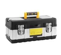 SUNNYNEST Tool Box Portable Storage Case with Dual Metal Latches & Removable Tray, Durable Organizer for Tools, Small Parts, and Accessories (17 Inch)