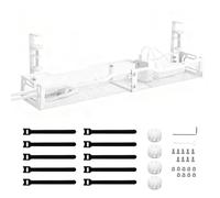 SUNNYNEST Under Desk Cable Management Tray No Drill, Metal Mesh Cable Management Under Desk with Clamp Mount, Wire Management Tray, Cord Organizer for Home, Office, Internet Cafe (White)