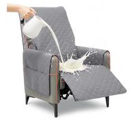 SUNNYNEST Waterproof Recliner Chair Cover Extra Large 232×196cm - Quilted Non-Slip Armchair Protector with Pockets, Furniture Cover for Pets, Kids & Daily Use (Grey)